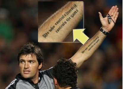 Ref's tattoo. Posted in South Africa, Sport on November 11, 